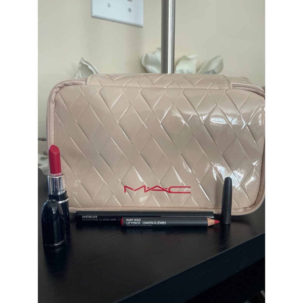 MAC Eye and Lip Kit, feat Ruby Woo, Cockney, and Yogurt Eyeshadow